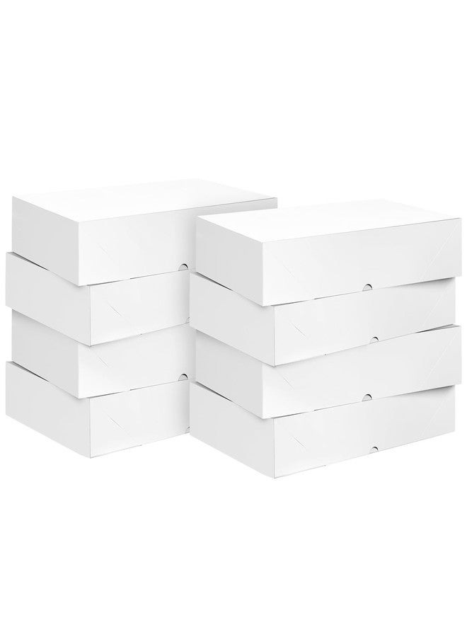 Ocmoiy 8 Pack Large Gift Boxes with Lids, 17 x 11 x 4 Inches Extra Deep White Gift Boxes for Presents, Auto Pop-up Clothes Box for Robes Shirts Blankets and Bulky Presents - Image 1